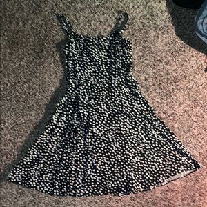 GAP Black and White A-Line Midi Sundress